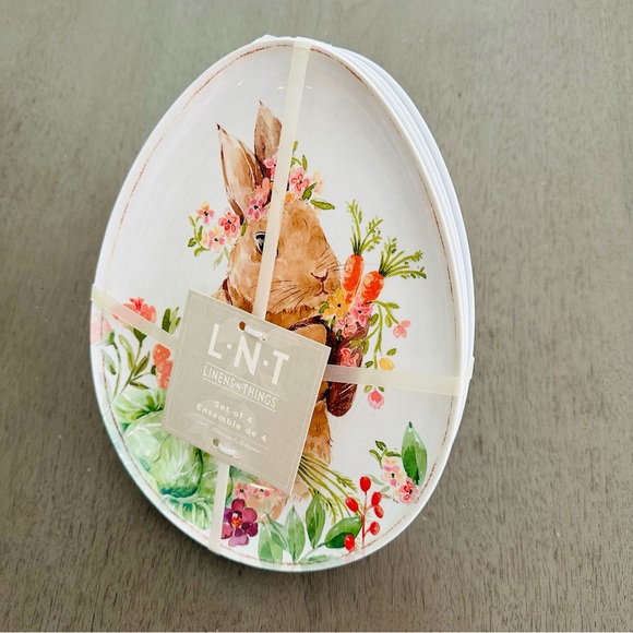 Other - Melamine Easter Egg Bunny Rabbit Garden Plates Set of 4 New